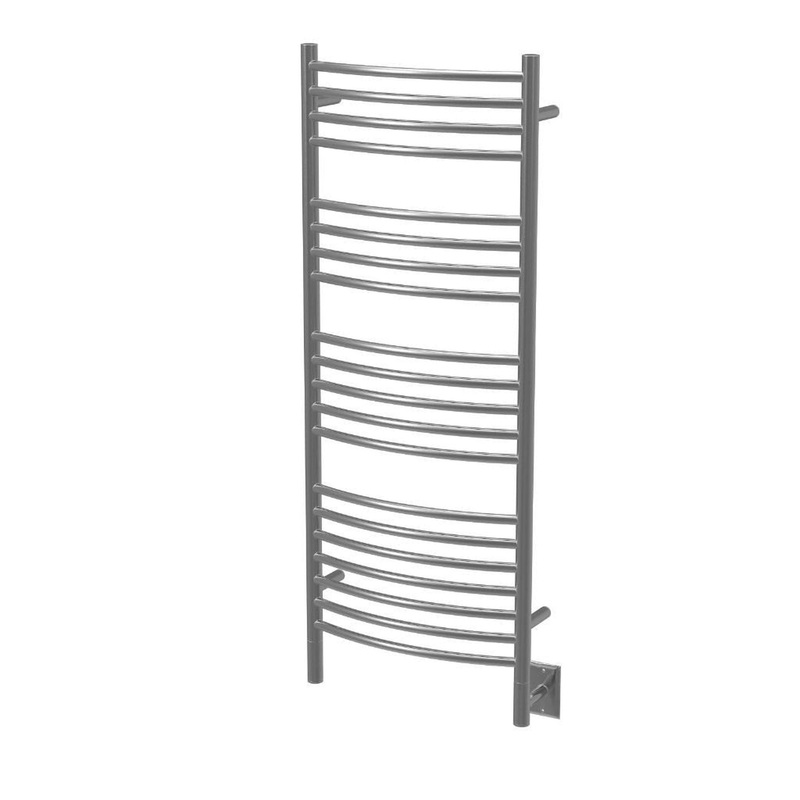 Amba Jeeves D Curved 20-Bar Brushed Stainless Steel Finish Hardwired Towel Warmer