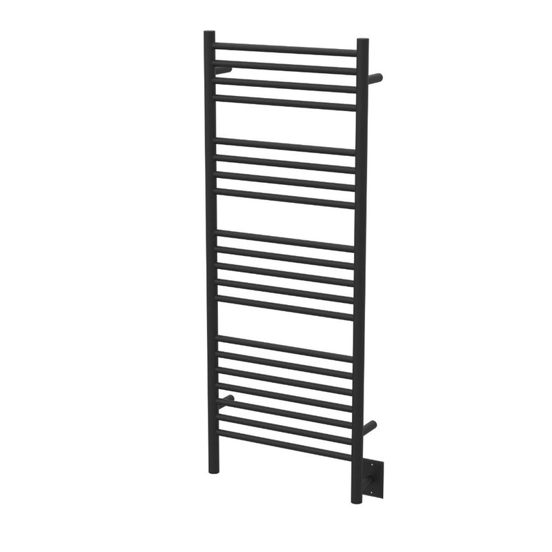 Amba Jeeves D Straight 20-Bar Matte Black Finish Hardwired Towel Warmer