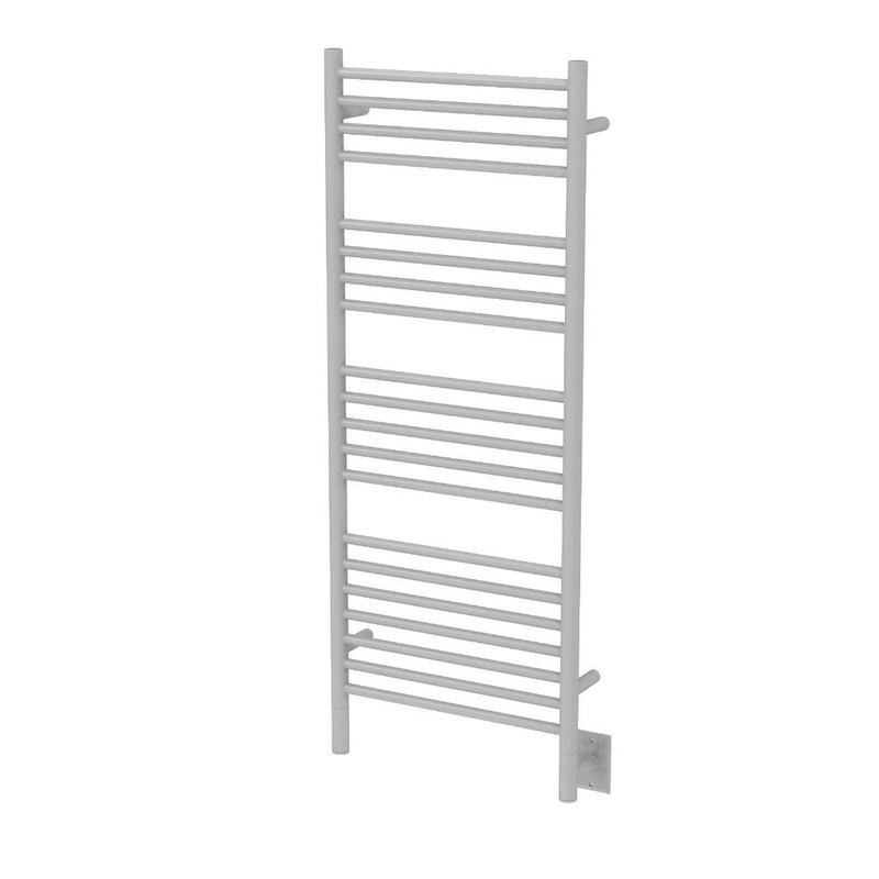 Amba Jeeves D Straight 20-Bar White Finish Hardwired Towel Warmer