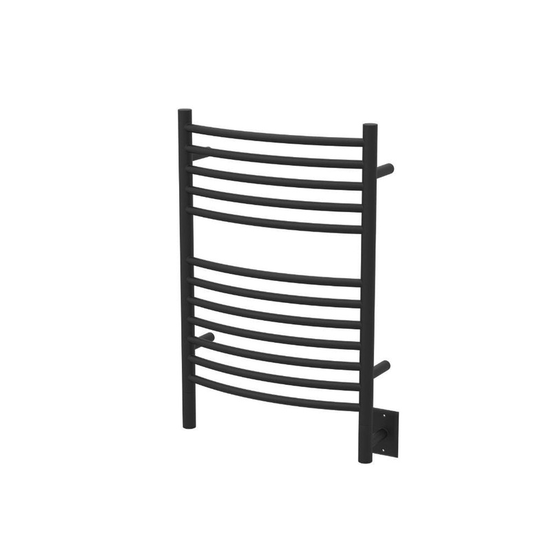 Amba Jeeves E Curved 12-Bar Matte Black Finish Hardwired Towel Warmer