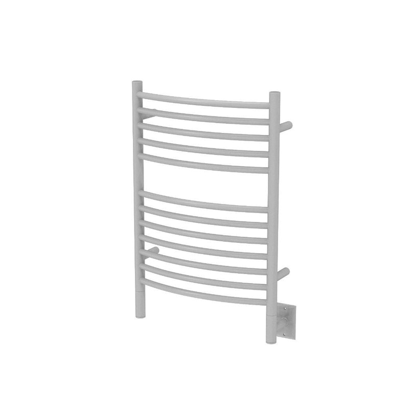 Amba Jeeves E Curved 12-Bar White Finish Hardwired Towel Warmer