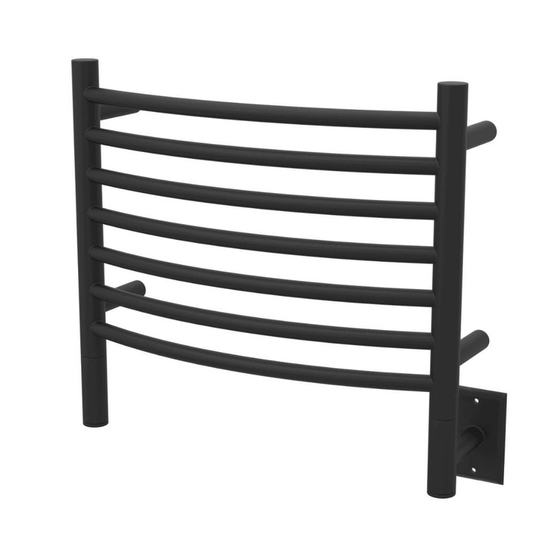 Amba Jeeves H Curved 7-Bar Matte Black Finish Hardwired Towel Warmer
