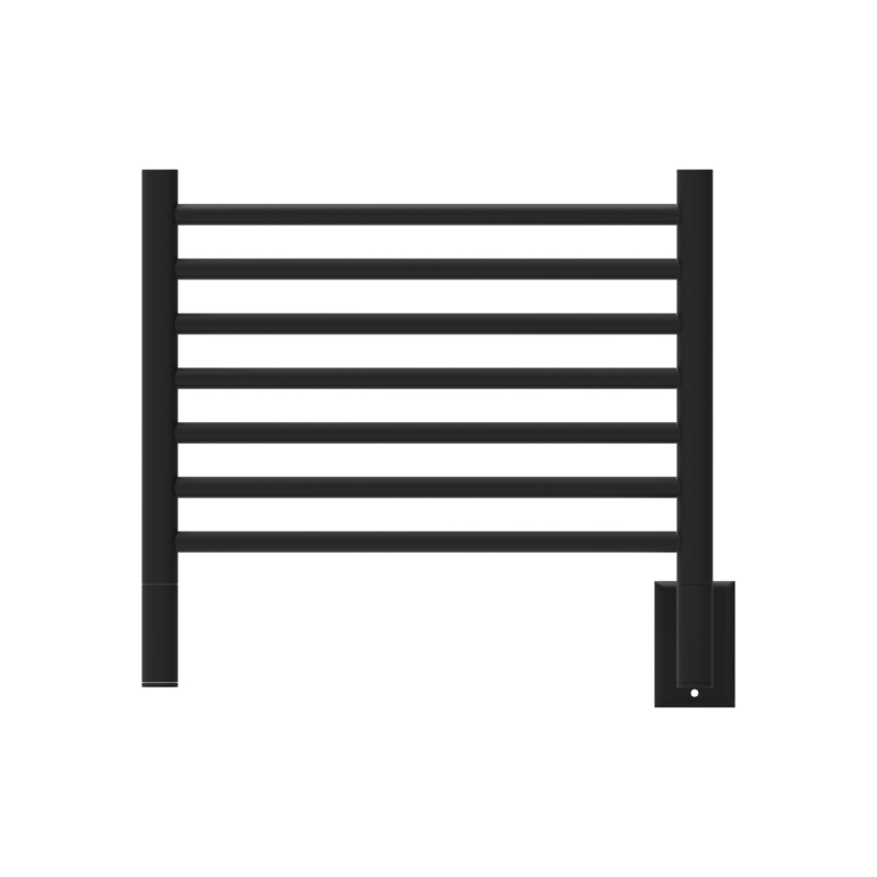 Amba Jeeves H Straight 7-Bar Matte Black Finish Hardwired Towel Warmer