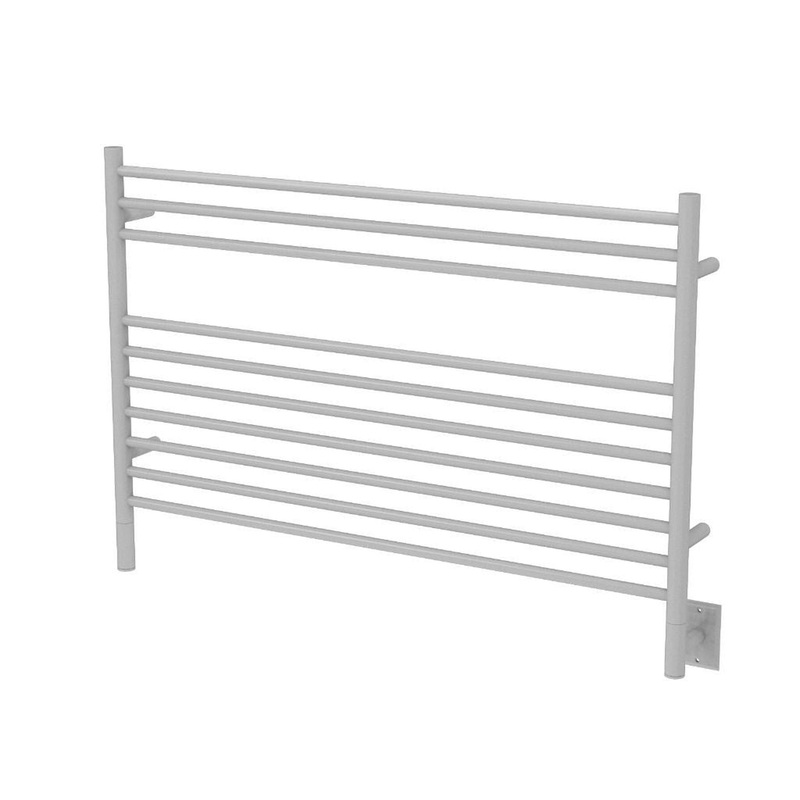 Amba Jeeves L Straight 10-Bar White Hardwired Towel Warmer