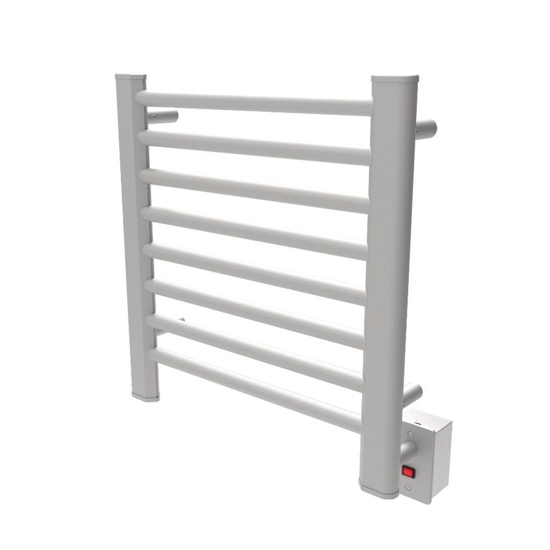 Amba Sirio 21" x 21" 8-Bar Brushed Stainless Steel Hardwired Towel Warmer