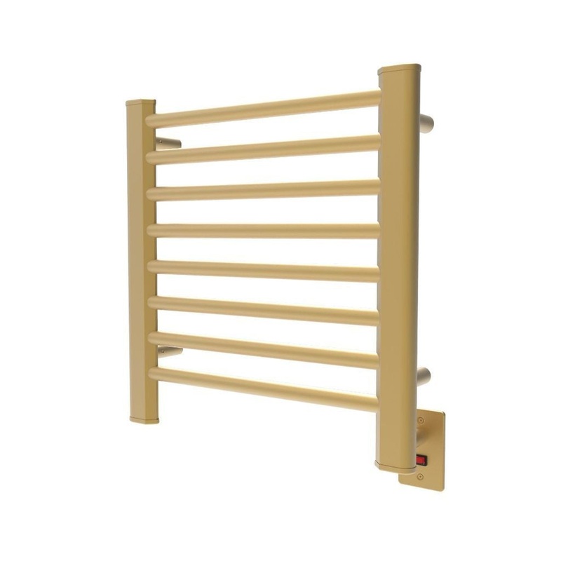 Amba Sirio 21" x 21" 8-Bar Satin Brass Hardwired Towel Warmer