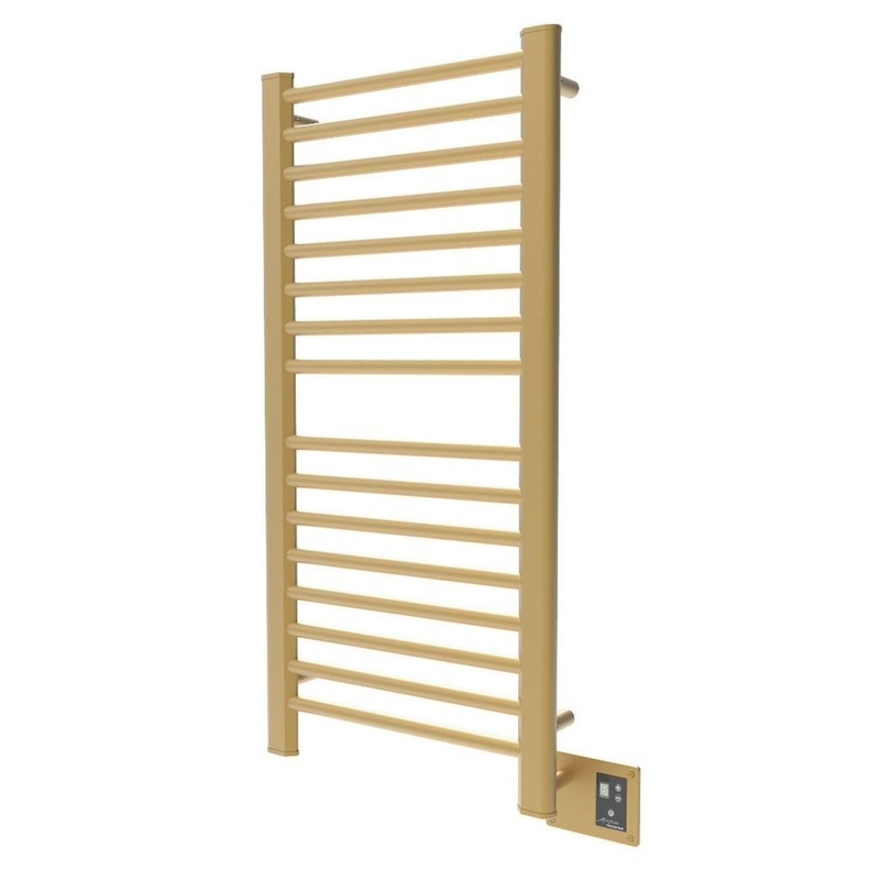 Amba Sirio 21" x 42" 16-Bar Satin Brass Hardwired Towel Warmer