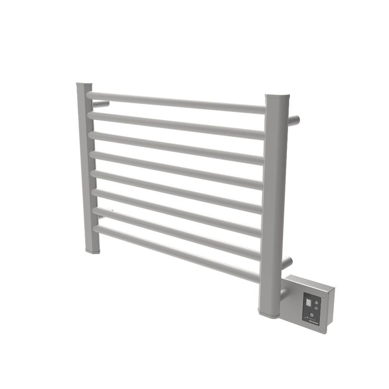 Amba Sirio 28" x 21" 8-Bar Brushed Stainless Steel Hardwired Towel Warmer