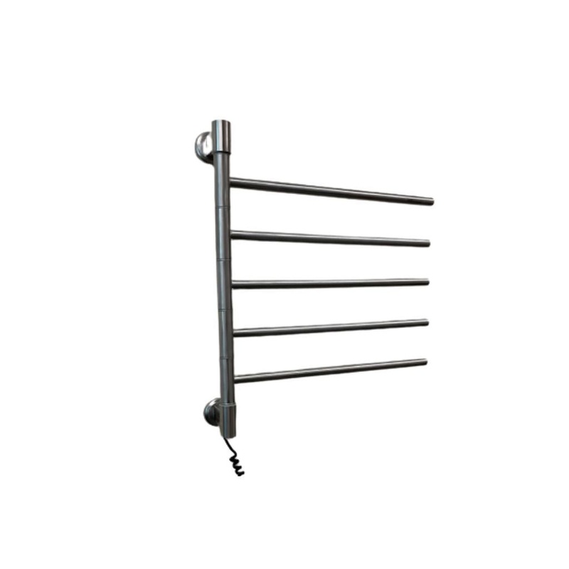 Amba Swivel Jack 5-Bar Brushed Stainless Steel Plug-In Towel Warmer