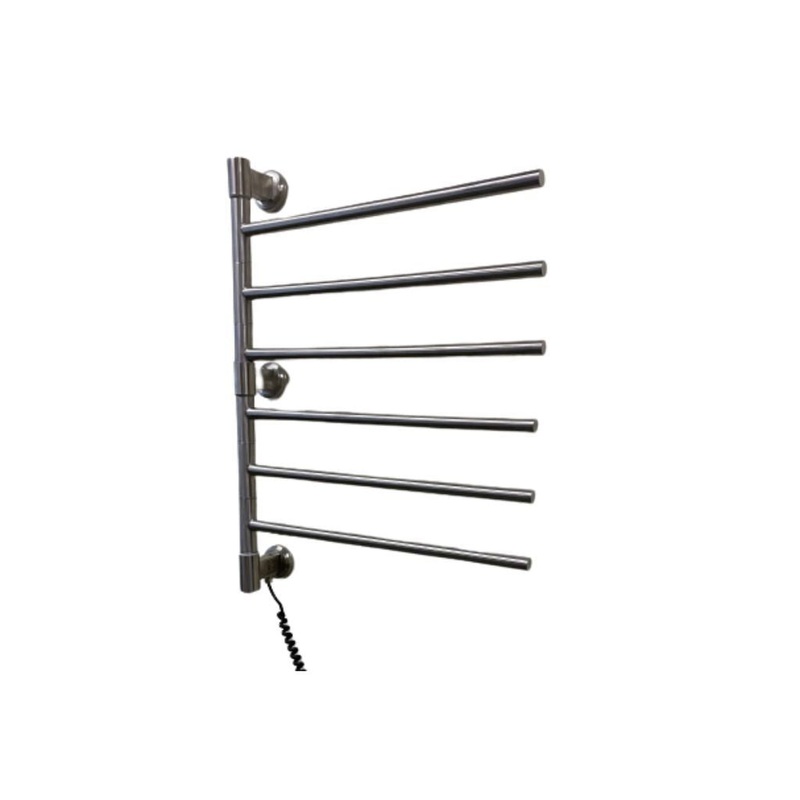 Amba Swivel Jack 6-Bar Brushed Stainless Steel Plug-In Towel Warmer