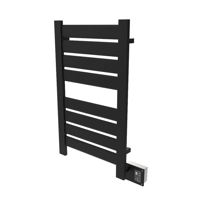 Amba Vega 22" x 33" 8-Bar Matte Black Hardwired Towel Warmer