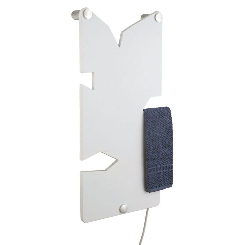 Maya Bath Moderno 12" x 25" White Ceramic Wall-Mounted Hardwired Electric Towel Warmer