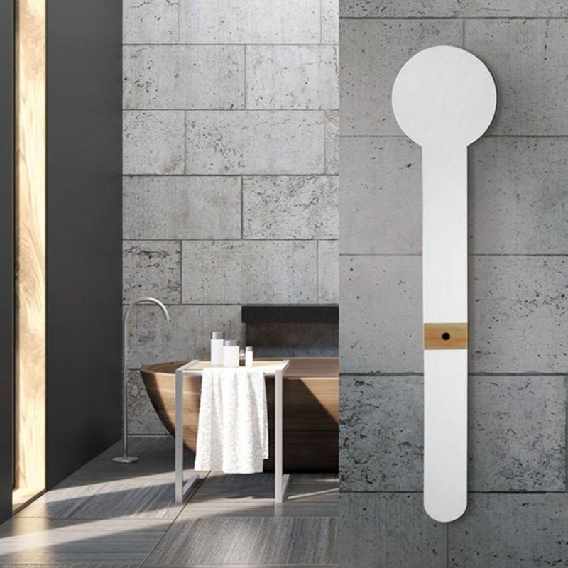 Maya Bath Torre 9" x 43" White Ceramic Wall-Mounted Hardwired Electric Towel Warmer