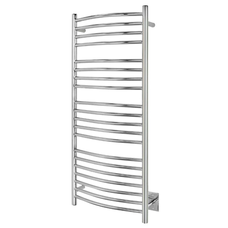 WarmlyYours Bellagio 20" x 47" Polished Stainless Steel Wall-Mounted 20-Bar Hardwired Towel Warmer