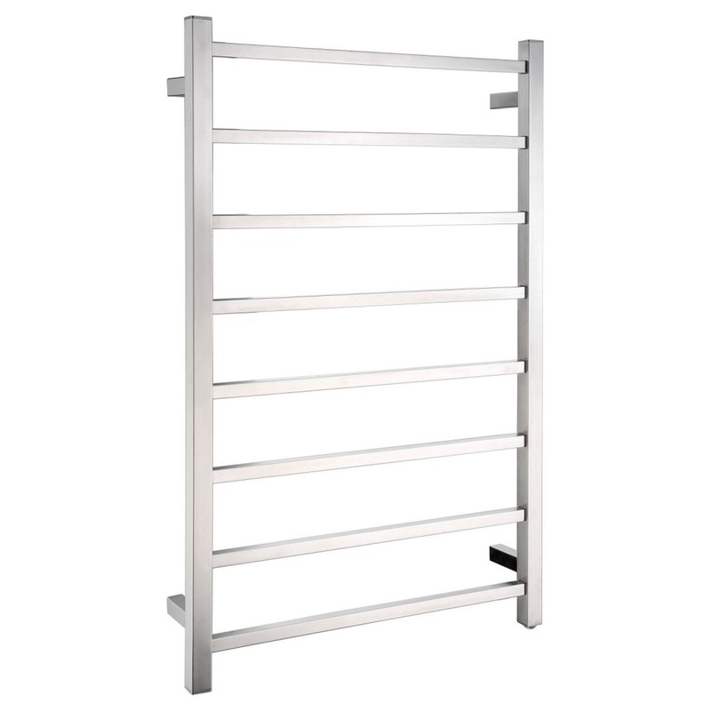 ANZZI Bell Series 8-Bar Brushed Nickel Wall-Mounted Electric Towel Warmer Stainless Steel Rack