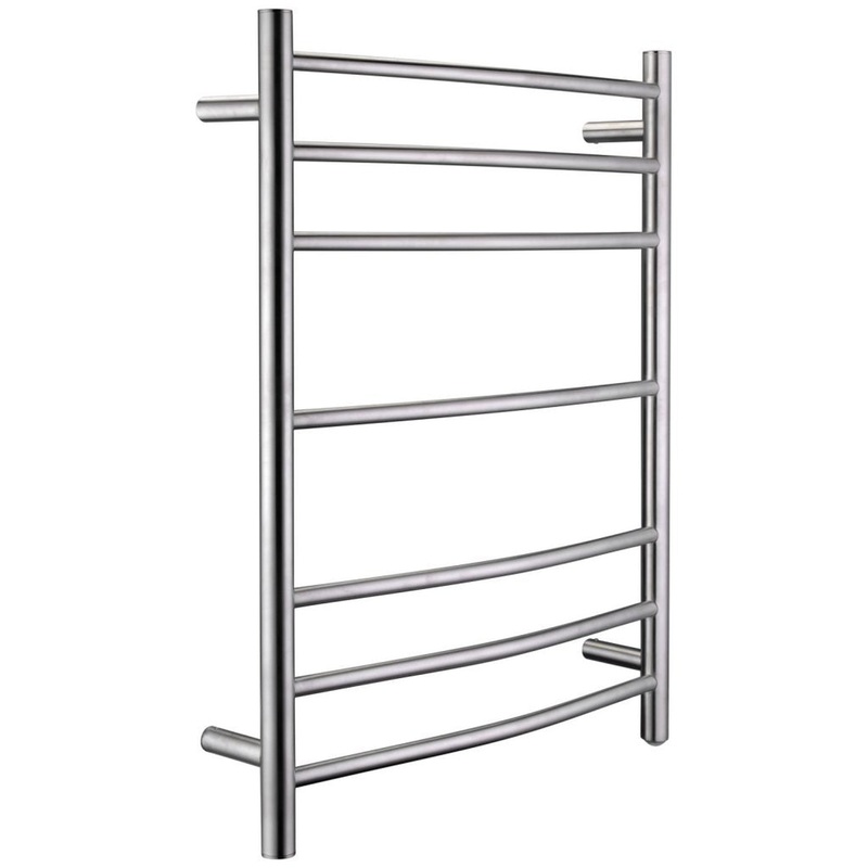 ANZZI Gown Series 7-Bar Stainless Steel Brushed Nickel Wall-Mounted Electric Towel Warmer Rack
