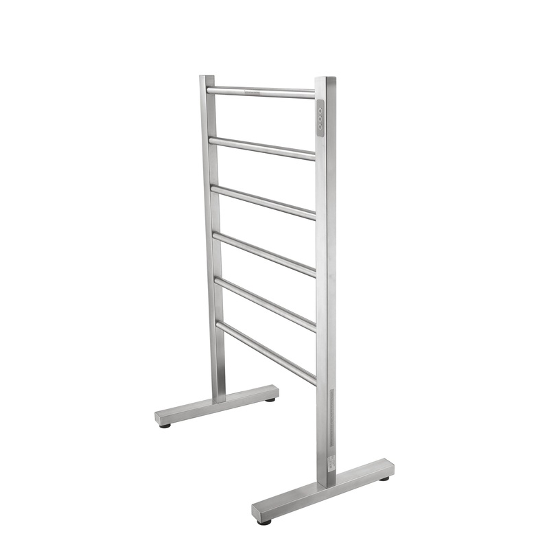 ANZZI Kiln Series 6-Bar Brushed Nickel Stainless Steel Floor Mounted Electric Towel Warmer Rack