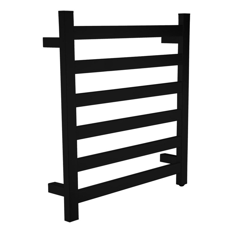 ANZZI Note Series 6-Bar Matte Black Stainless Steel Wall-Mounted Electric Towel Warmer Rack