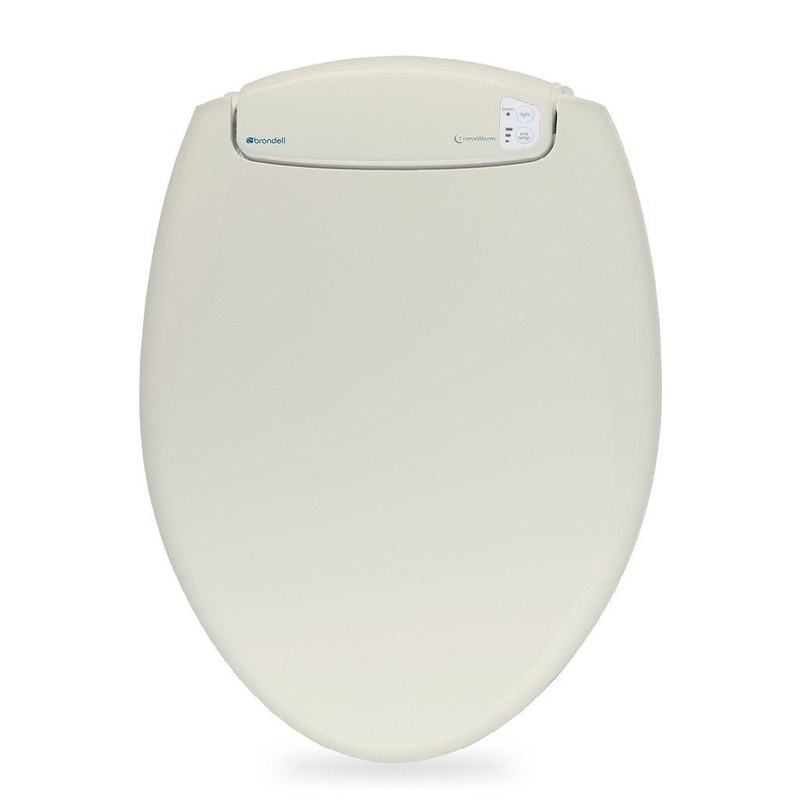 Brondell LumaWarm 18.5" Biscuit Round Electric Heated Nightlight Luxury Toilet Seat