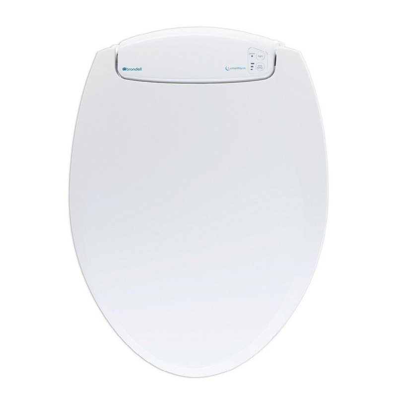 Brondell LumaWarm 18.5" White Round Electric Heated Nightlight Luxury Toilet Seat