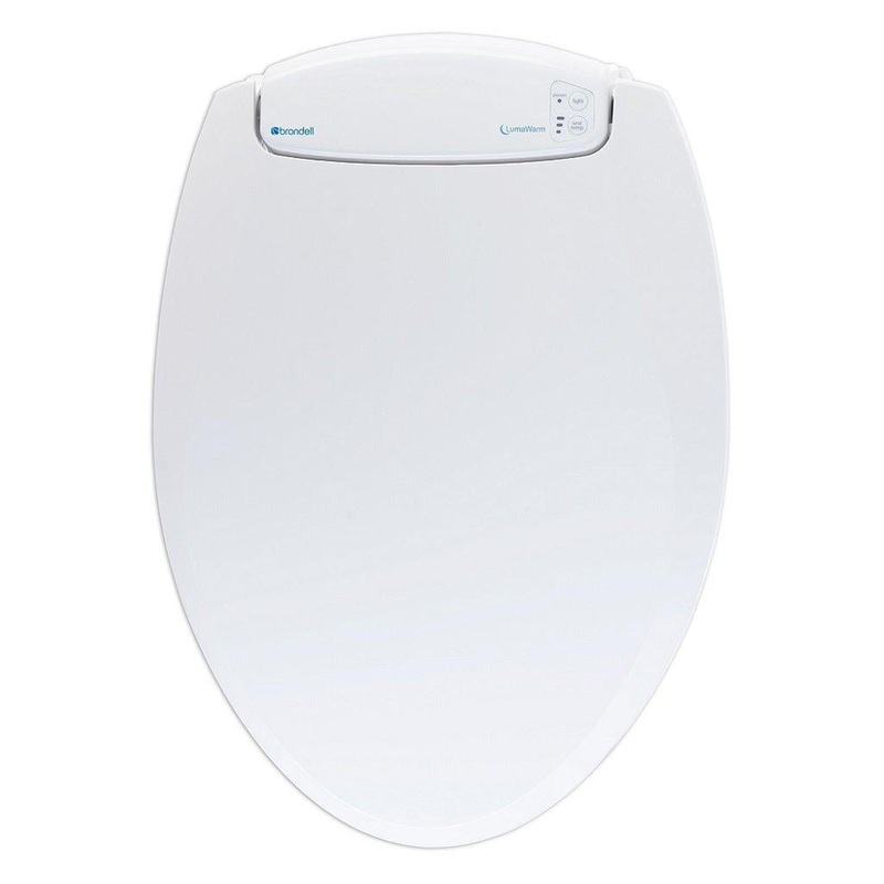 Brondell LumaWarm 20" White Elongated Electric Heated Nightlight Luxury Toilet Seat