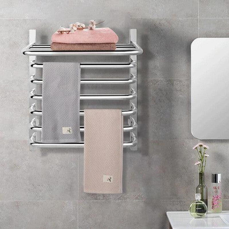 Costway 10-Bar Wall Mounted Towel Warmer Stainless Steel Towel Rack