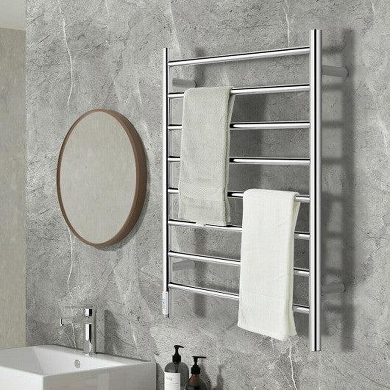 Costway 8-Bar Wall Mounted Towel Warmer Stainless Steel Towel Rack