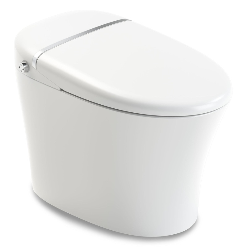 ANZZI ENVO Aura Series White Smart Bathroom Toilet With Remote Control and Foot Sensor