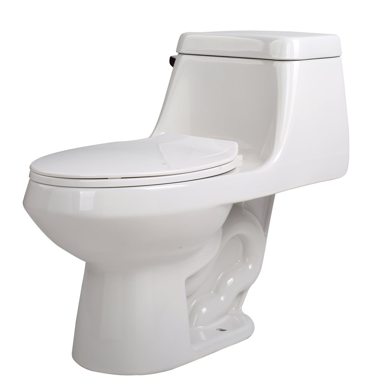 ANZZI Zeus Series White Elongated Bathroom Toilet With Single Flush System