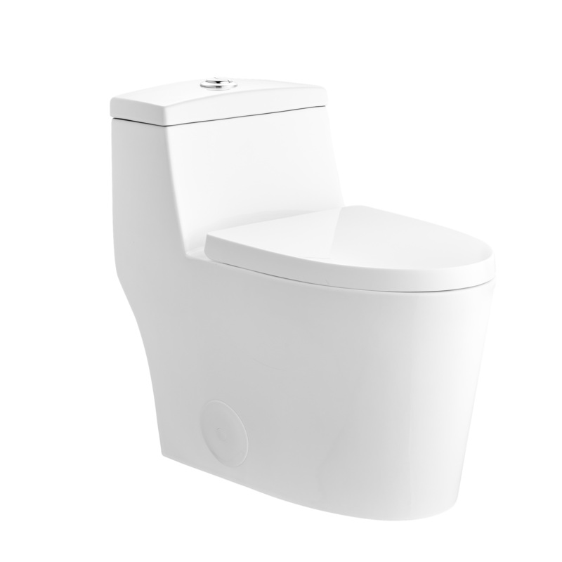 DeerValley Prism Tornado Dual-Flush Compant Elongated Glazed White One-Piece Toilet With Soft Closing Seat