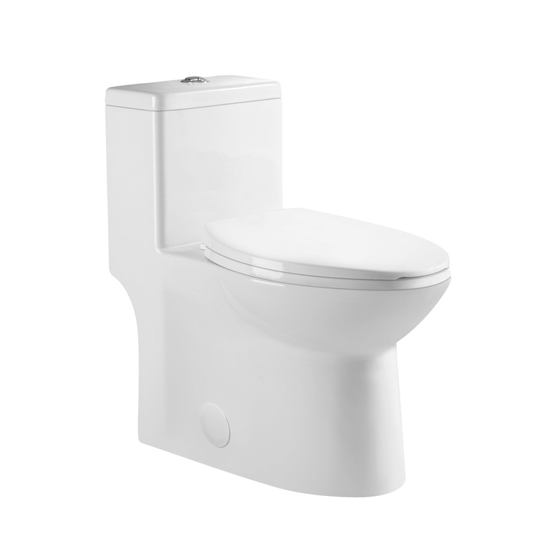 DeerValley Symmetry 1.1/1.6 GPF Dual Flush Elongated White Ceramic Comfort Height One-Piece Toilet With Soft Closing Seat