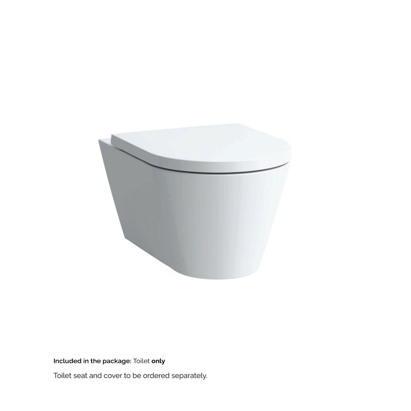 Laufen Kartell 15" x 14" Matte White Dual-Flush Washdown Rimless Wall-Mounted Toilet