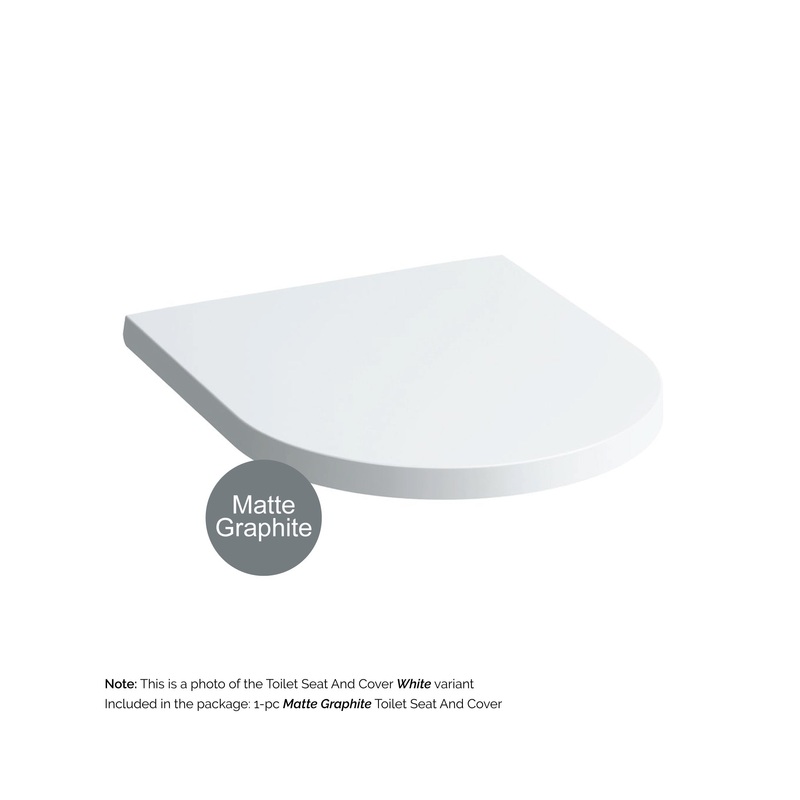 Laufen Kartell 15" x 18" Matte Graphite Toilet Seat and Cover With Soft-Close System