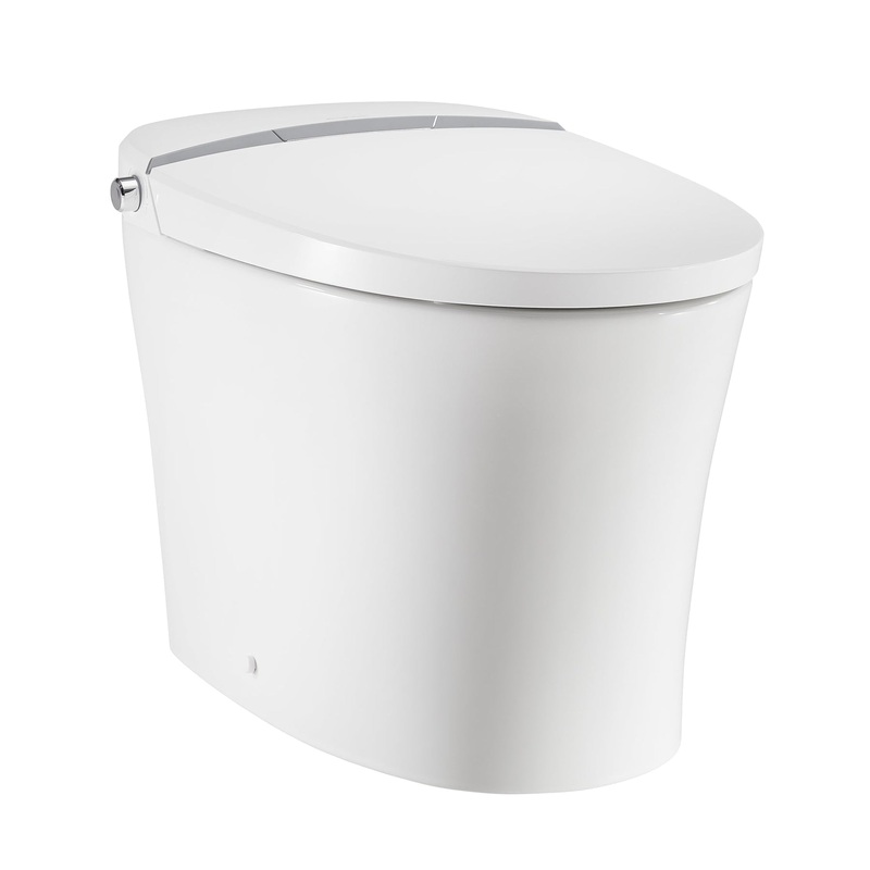 Swiss Madison Avancer 17" x 19" One-Piece White Tankless Elongated Floor-Mounted Toilet With 1.1/1.6 GPF Touchless Dual Flush, Smart Bidet Seat and Remote Control