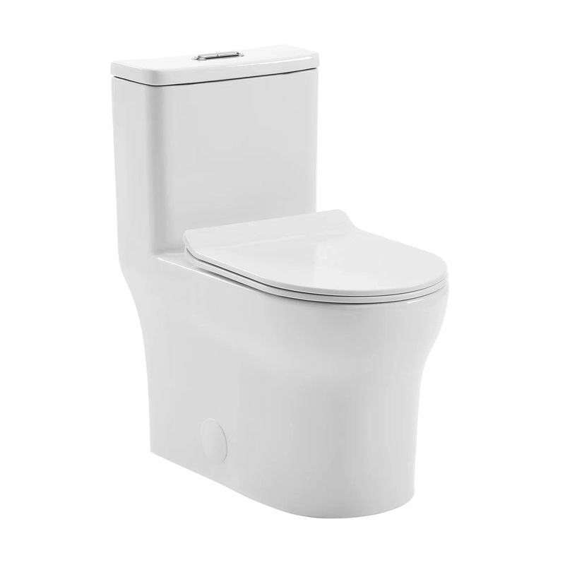 Swiss Madison Burdon 15" x 30" One-Piece Glossy White Elongated Floor-Mounted Toilet With 1.1/1.6  GPF