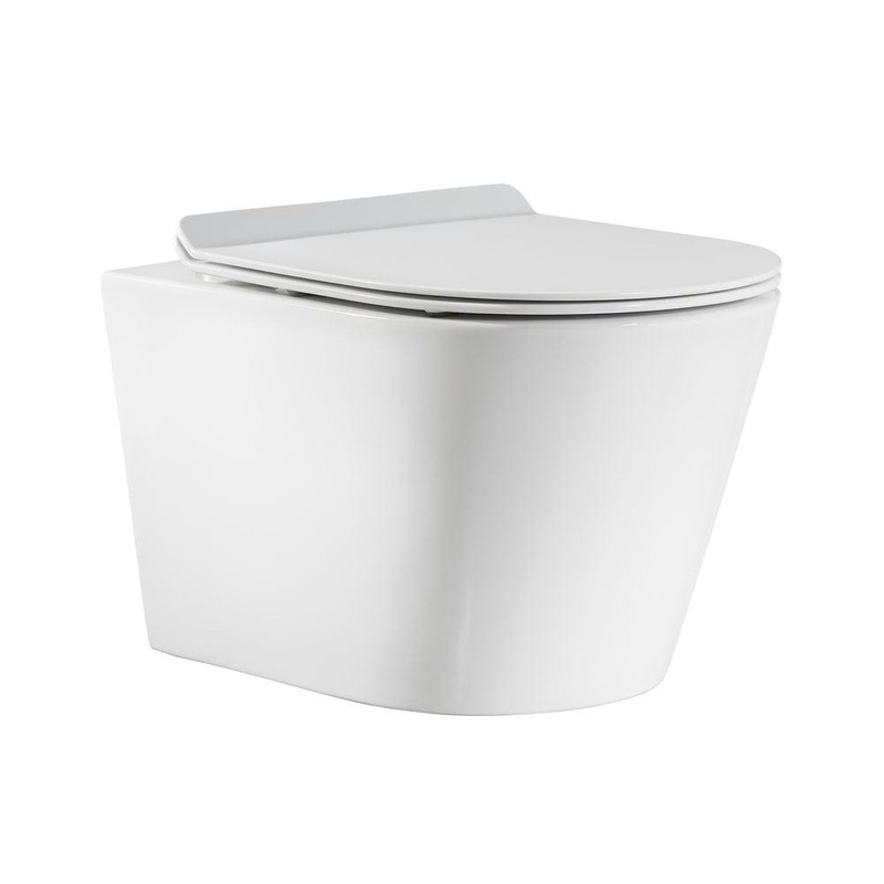 Swiss Madison Calice 14" x 13" Round White Wall-Hung Toilet Bowl