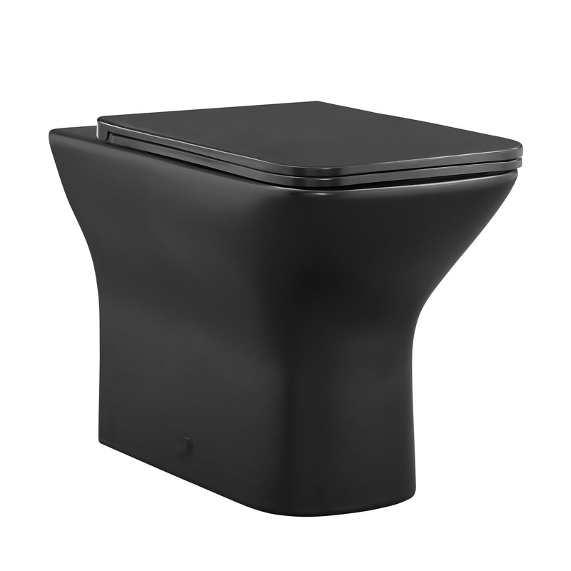 Swiss Madison Carr 14" x 16" Back-to-Wall Matte Black Square Floor-Mounted Toilet Bowl