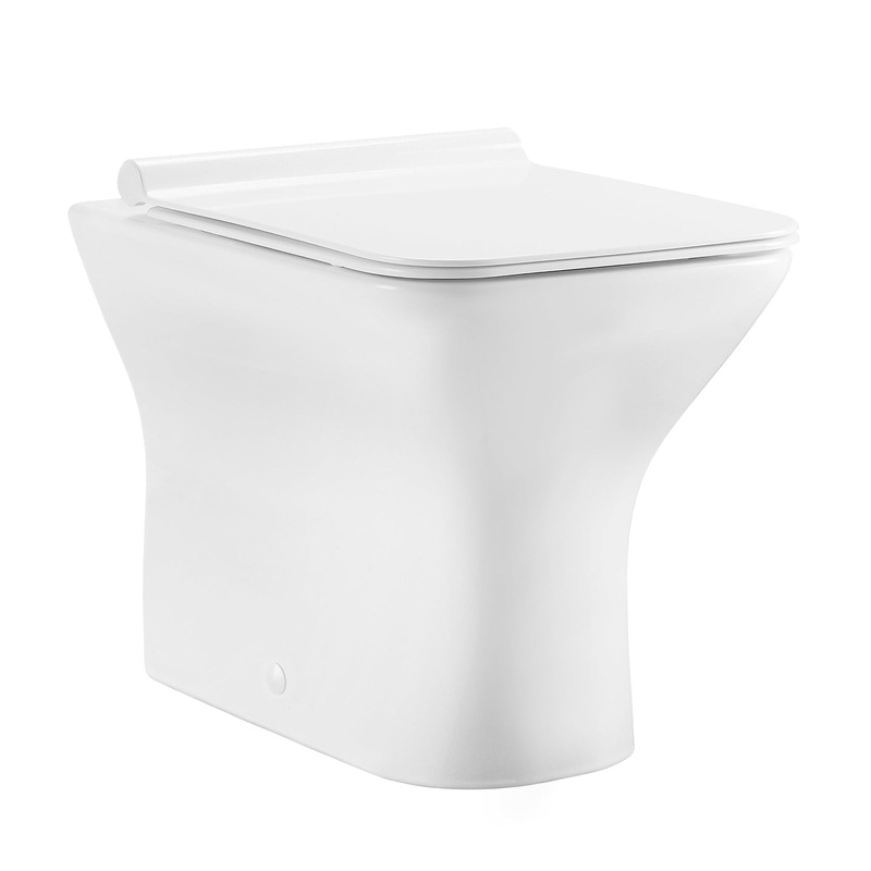 Swiss Madison Carr 14" x 16" Back-to-Wall White Elongated Square Floor Mounted Toilet Bowl