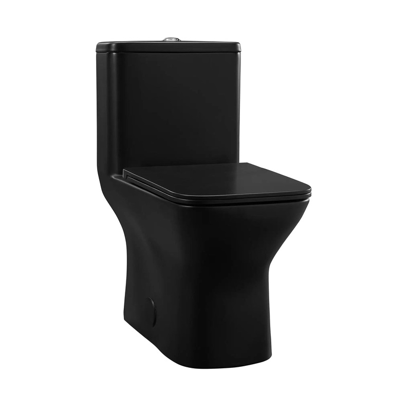 Swiss Madison Carr 15" x 30" One-Piece Matte Black Elongated Square Floor-Mounted Toilet With 1.1/1.6 GPF