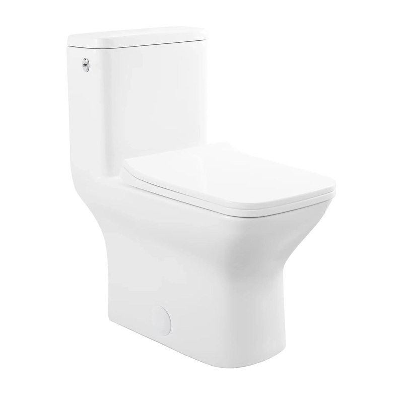 Swiss Madison Carr 15" x 30" One-Piece White Elongated Square Floor-Mounted Toilet With 1.1/1.6 GPF Touchless Dual-Flush