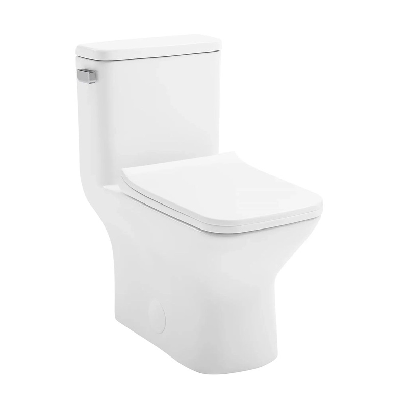 Swiss Madison Carre 15" x 30" One Piece White Elongated Square Floor-Mounted Toilet With 1.27 GPF