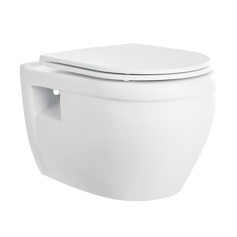 Swiss Madison Ivy 15" x 13" Matte White Elongated Wall-Hung Toilet Bowl