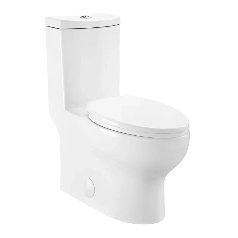 Swiss Madison Plaisir 13" x 32" White One-Piece Elongated Floor Mounted Toilet With 1.1/1.6 GPF Dual-Flush Function