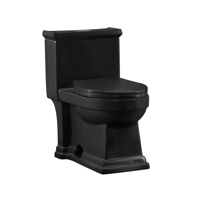 Swiss Madison Voltaire 17" x 29" Matte Black One-Piece Elongated Floor Mounted Toilet With 1.1/1.6 GPF Dual-Flush Function