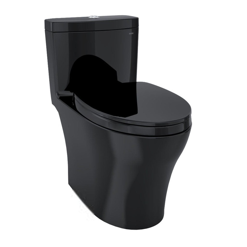 TOTO Aquia IV Ebony One-Piece 0.8 GPF & 1.0 GPF Dual-Flush Elongated Toilet With WASHLET+ Connection - Seat Included