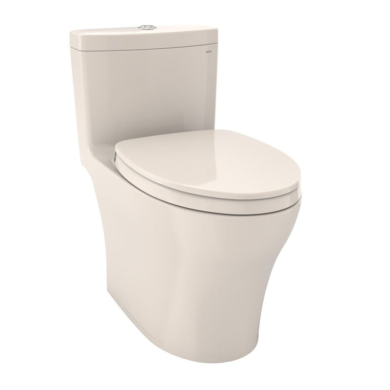 TOTO Aquia IV Sedona Beige One-Piece 0.8 GPF & 1.0 GPF Dual-Flush Elongated Toilet With WASHLET+ Connection - Seat Included