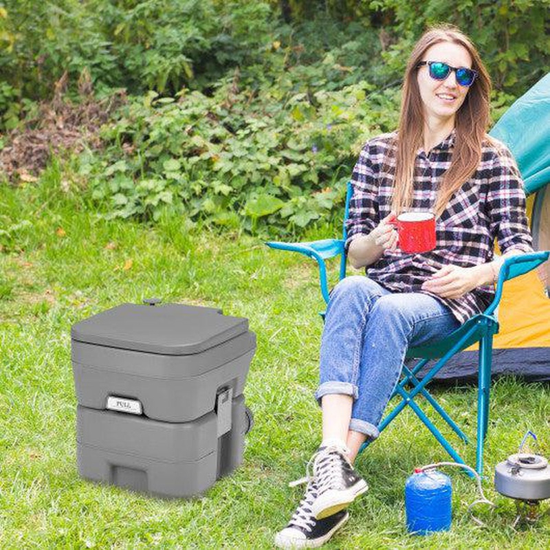 Costway 5.3 Gallon 20L Portable Travel Toilet Potty Commode