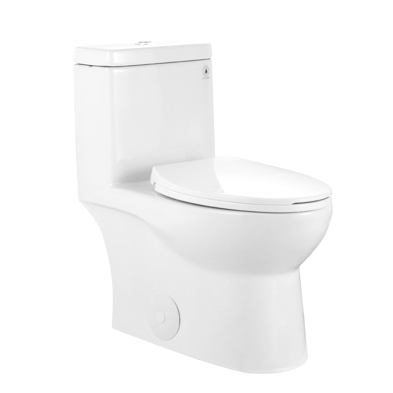 DeerValley Ally 14" x 30" Dual-Flush Elongated White Ceramic One-Piece Toilet