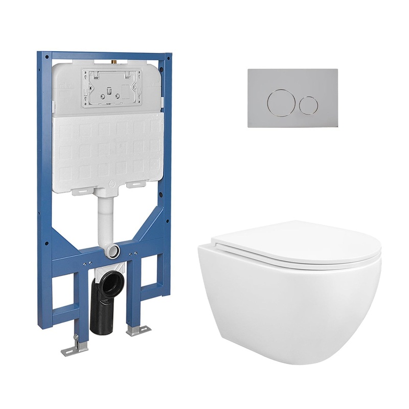 DeerValley Liberty 1.1/1.6GPF Siphon Flushing Elongated White Wall-Mounted Toilet With Concealed In-Wall Toilet Tank