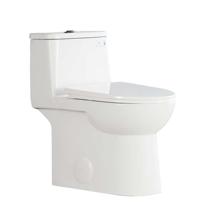 DeerValley Ursa Dual-Flush Full-Size Elongated White One-Piece Toilet With Soft Closing Seat